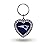 Rico Industries NFL New England Patriots Metal Rhinestone Heart Keychain 1.38 x 3-