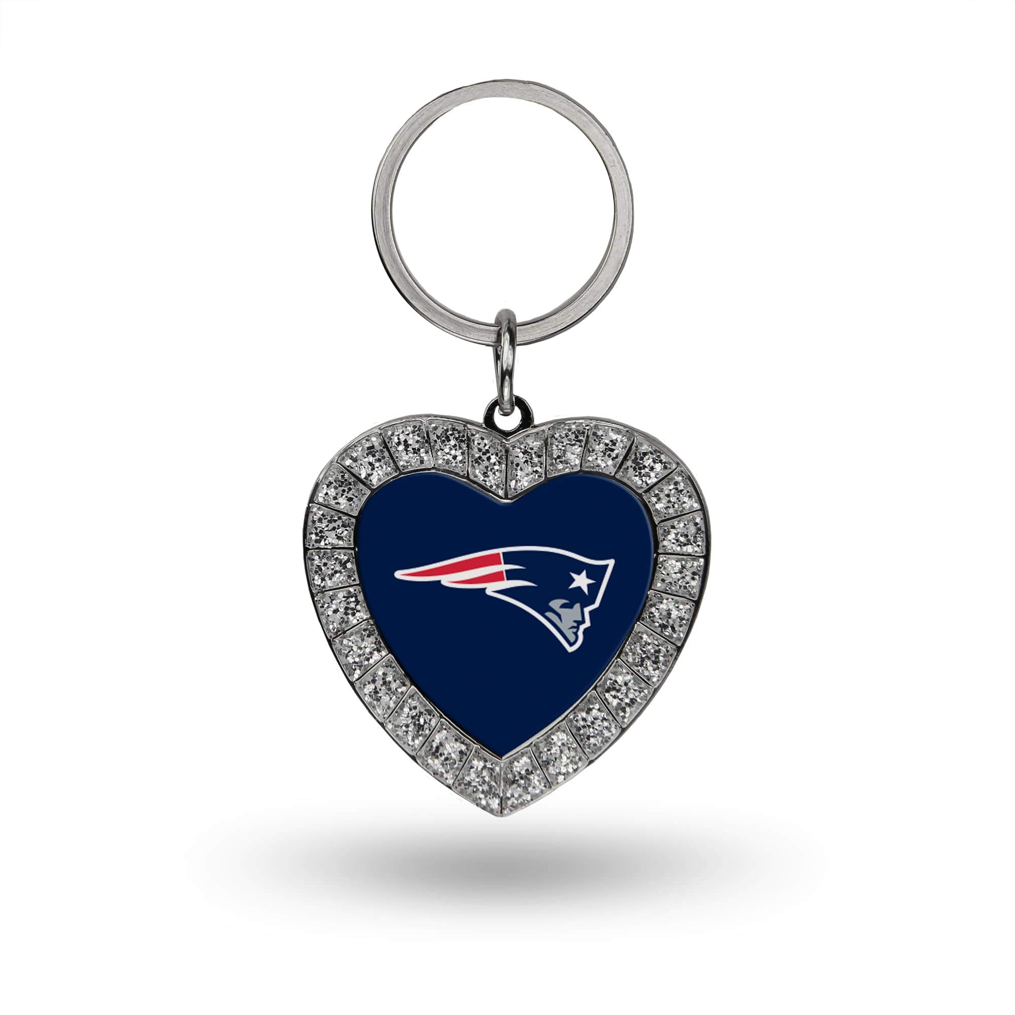Rico Industries NFL Football Rhinestone Heart Keychain - Great Accessory
