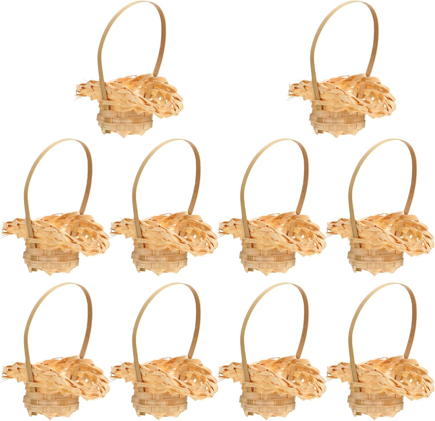 Angoily 10pcs Mini Woven Baskets with Handles Small Rattan