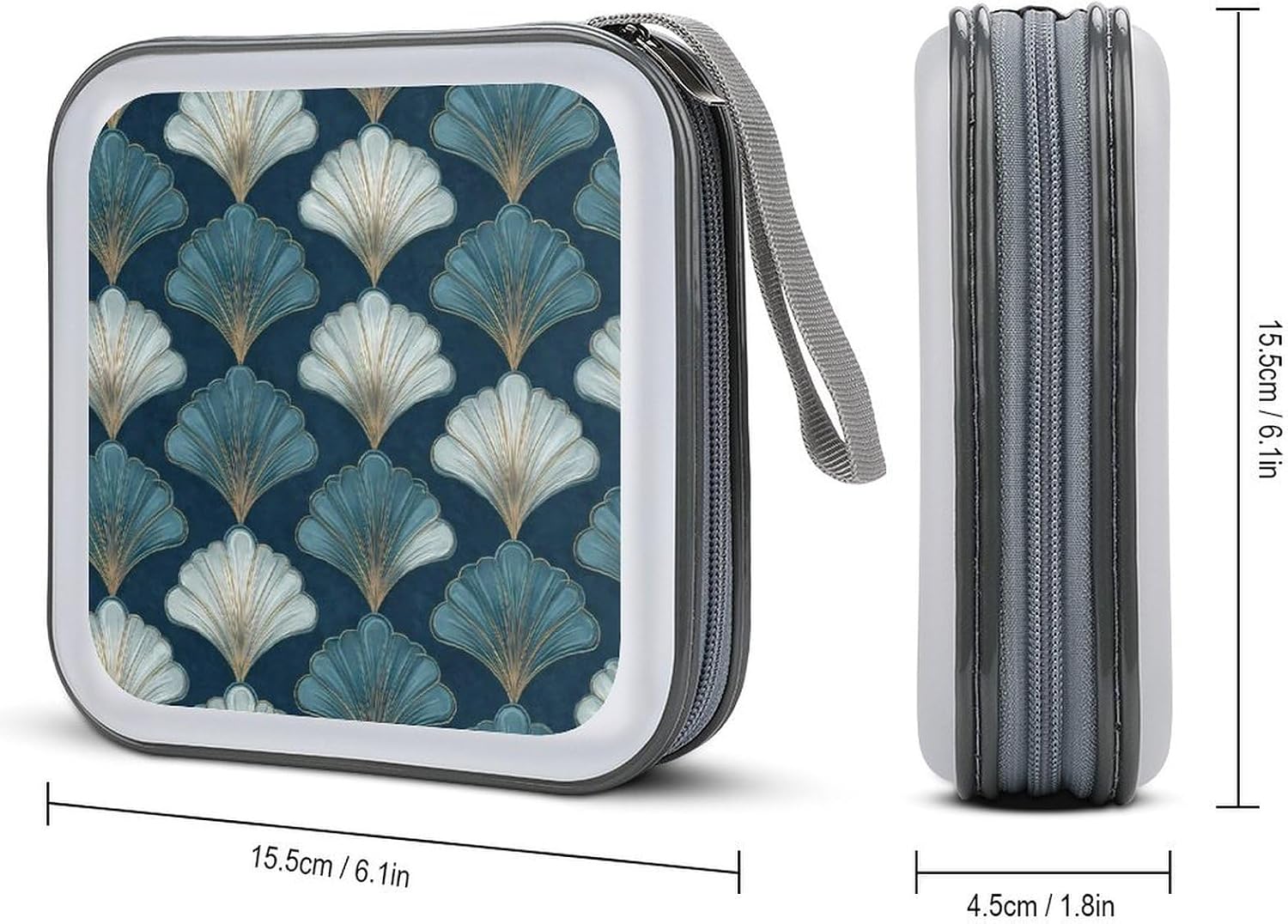 Scallop Shells CD Case Wallet Portable DVD Holder Organizer Box image 2
