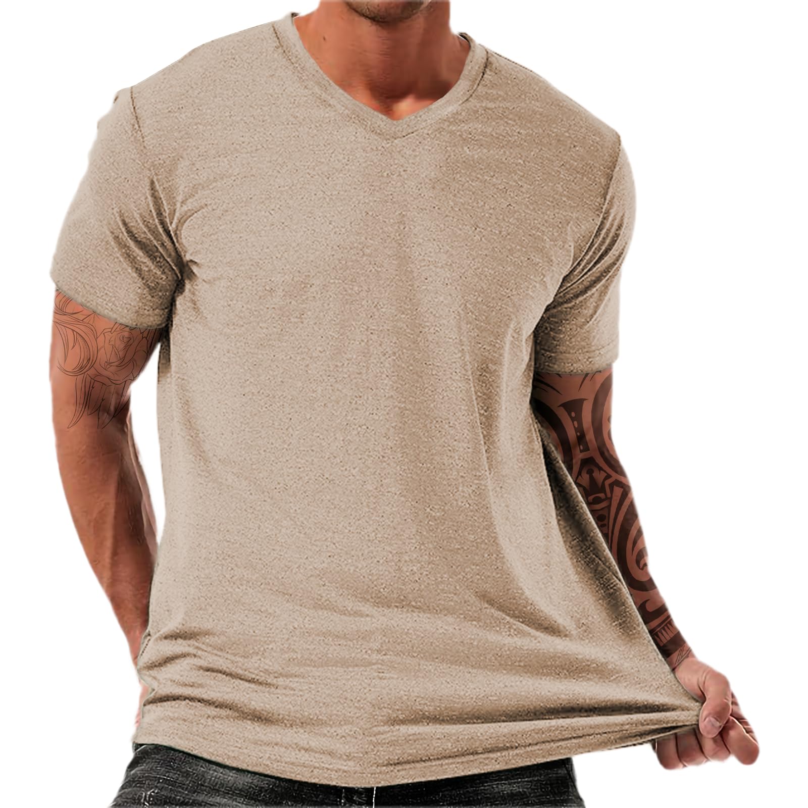 Breathable Gym Tshirts for Men Short Sleeves Oversized Fishing Shirt Casual Basic Tops Midweight Summer Beach Tops