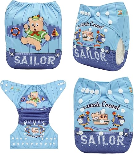 Miniatura 7 de ALVA BABY AMD155-2T - Pañales de tela para bebé, talla única, lavables, reutilizables, para niñas y niños, 1 paquete con 2 rellenos