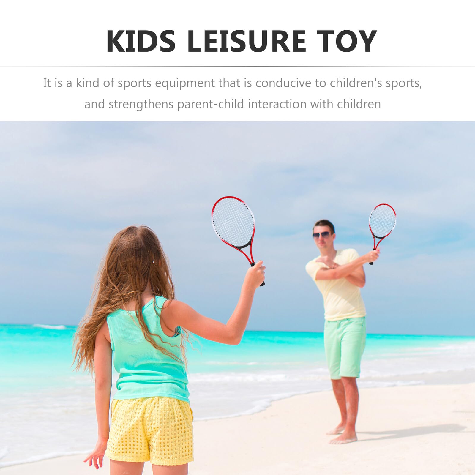 Racchetta da Tennis con Palla, Set da 2 Pezzi per Bambini | Bambini e Ragazzi, Struttura in Ferroleghe, Rete Flessibile e Impugnatura Morbida, con Borsa