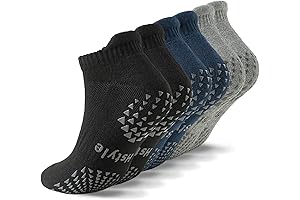 Non-Slip Yoga Socks with Grips for Men and Women [Size 10-13]