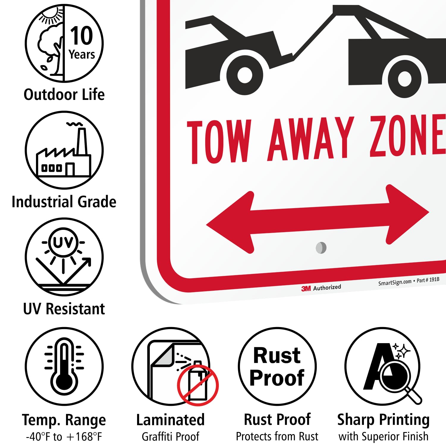 SmartSign Metallschild „Private Road No Thru Traffic“ – 45,7x30,5 Cm, Reflektierend, Aus Alu-Verbund