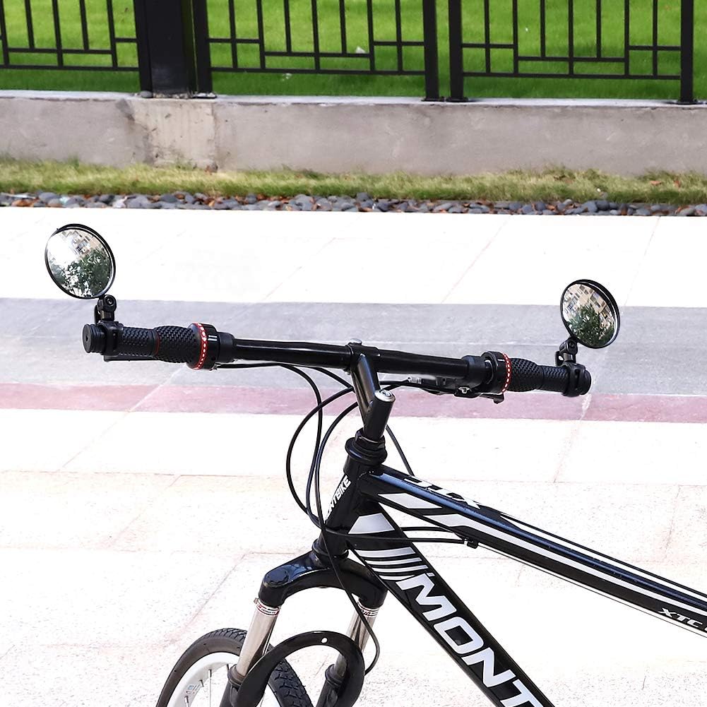 Accmor Bike Mirrors,2pcs Bicycle Cycling Rear View Mirrors, Adjustable 360 Rotatable Handlebar Glass Rearview Bicycle Mirrors for Road Mountain Bike