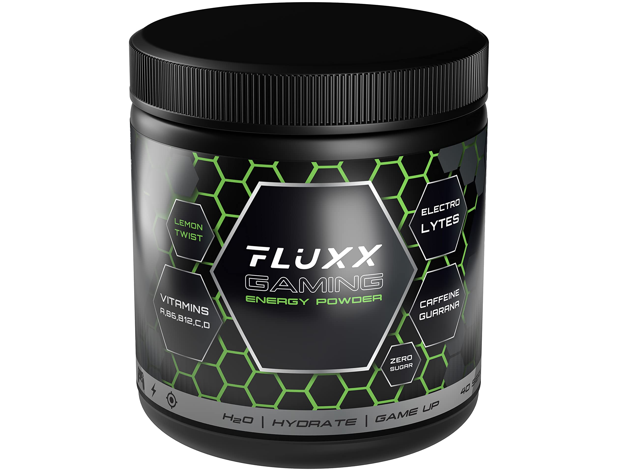 Buy Fluxx Gaming Energy Powder 400g Lemon Twist 40 Servings Zero