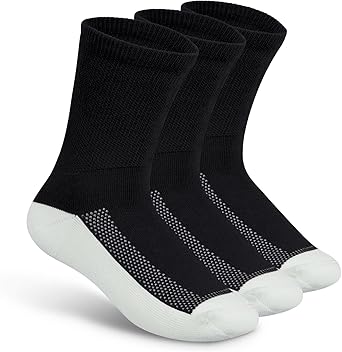 Orthofeet Padded Sole Non-Binding Non-Constrictive Circulation Seam Free Socks, 3 Pack