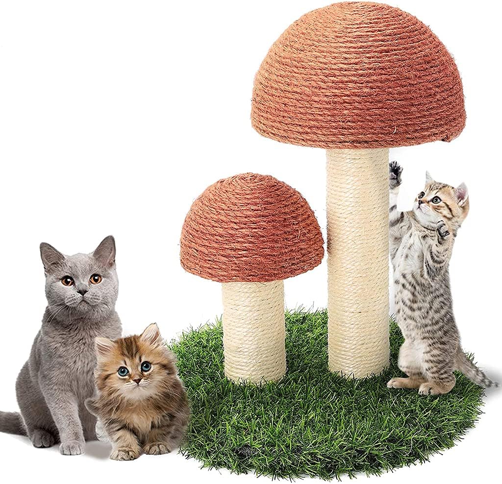 Handmade Scratch Column with Firm Base Home Decor for Scratcher Mat Mushroom Shaped
