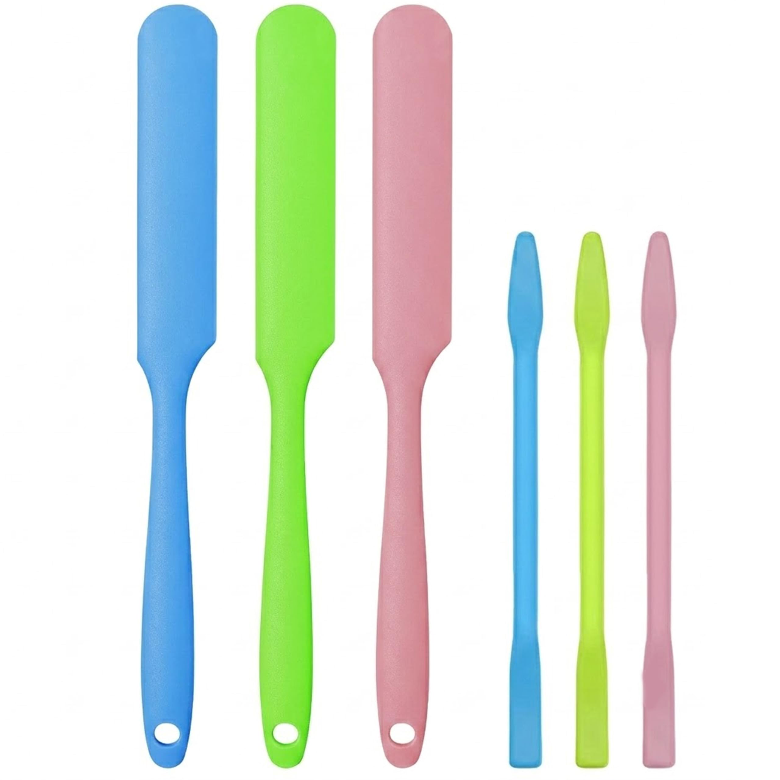 6PCS Non-Stick Wax Spatulas Set, Silicone Spatula Hair Removal Sticks Applicator Reusable Hard Wax Scraper,Eyebrow Wax Sticks For Home Salon Body Use (6PCS)