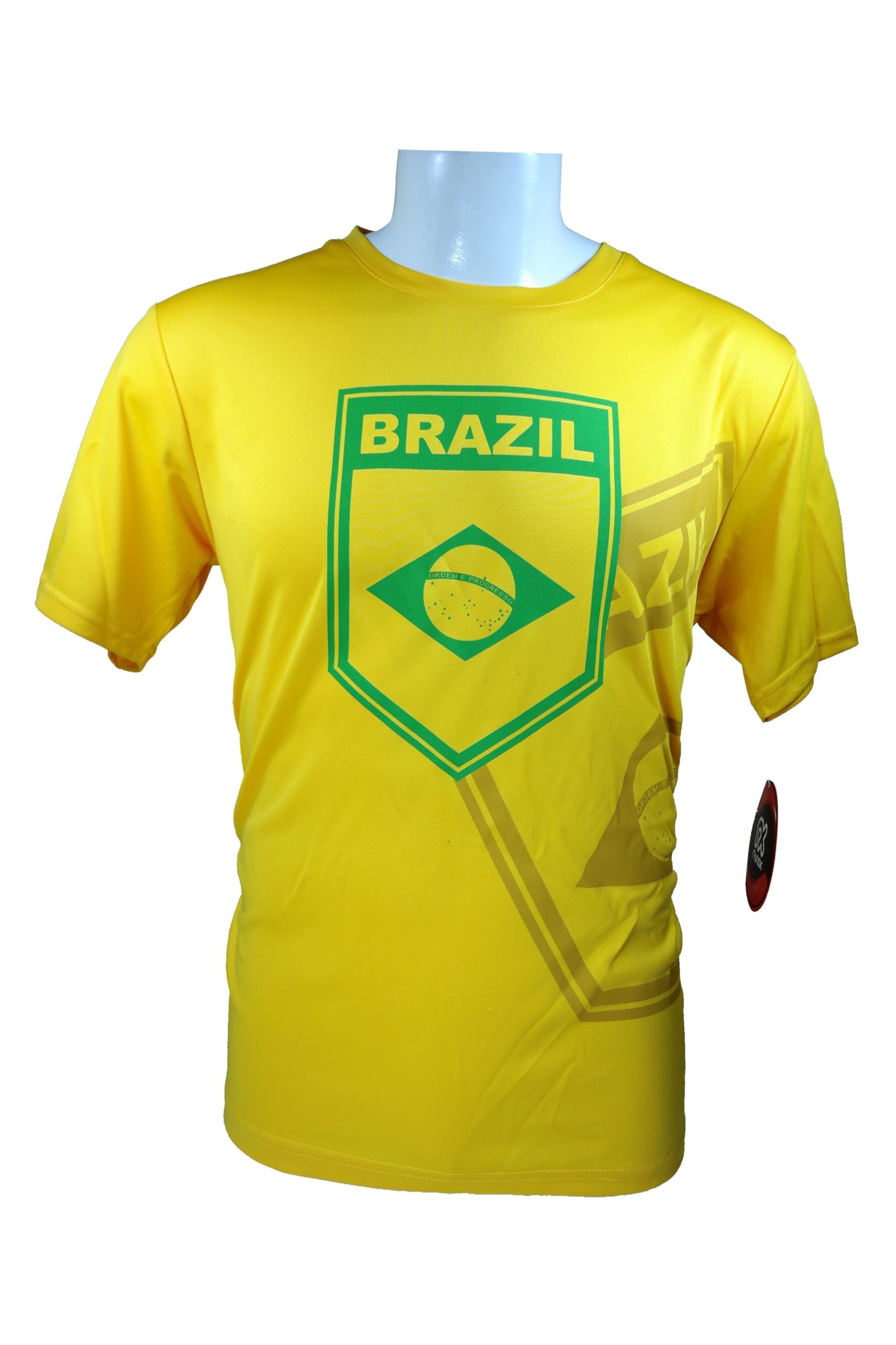 RHINOXGROUP Brazil Soccer Officially Licensed Adult Soccer Training Performance Poly Jersey Rhinox-001 Large Yellow