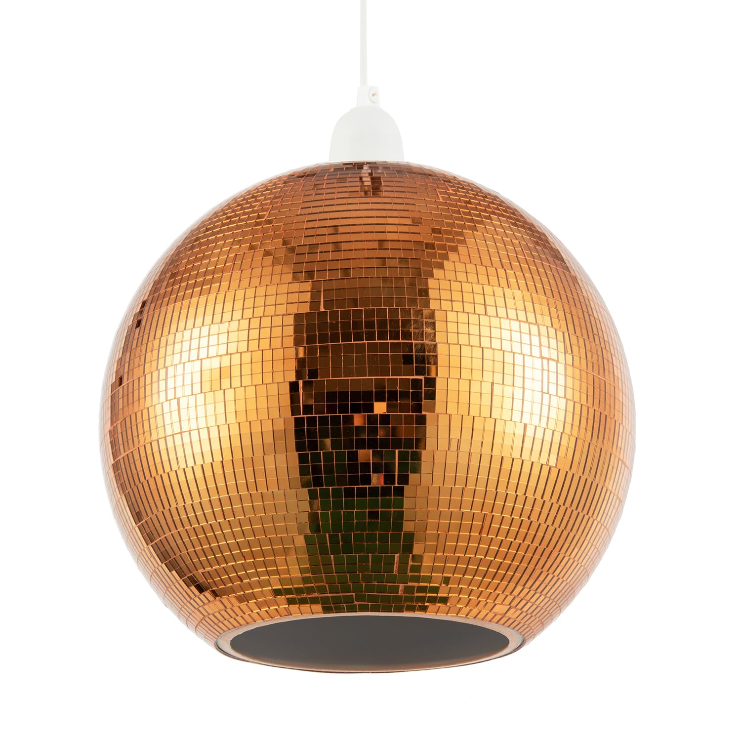 Rackhams Orange Shiny Disco Mosaic Ball In Vibrant Mirrored Tiled Retro Style