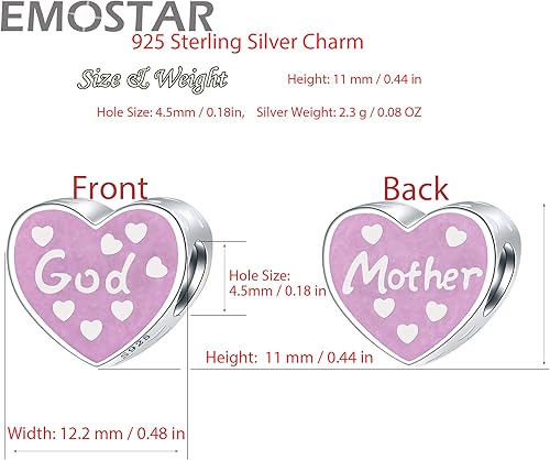 Miniatura 2 de EMOSTAR Dijes temáticos para el día de la madre, plata de ley, madre, padre, hija, hijo, nana, esposa, marido, madrina, corona de mamá, cuentas de