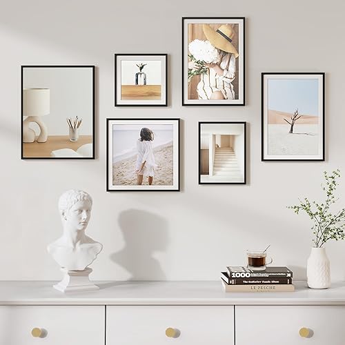 Miniatura 59 de Fun Memories Portarretratos de metal de 16 x 20 pulgadas con paspartú de 11 x 14 pulgadas, acabado de aluminio cepillado, parte delantera de vidrio