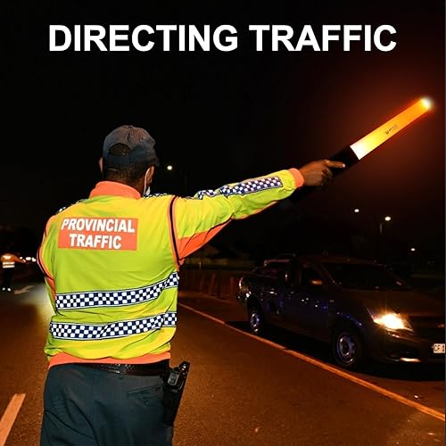 Miniatura 2 de ULTRAFIRE Linterna LED de señal de tráfico de 11 pulgadas con funda, luz de seguridad de 250 lúmenes, 3 modos con modo estroboscópico, varitas de