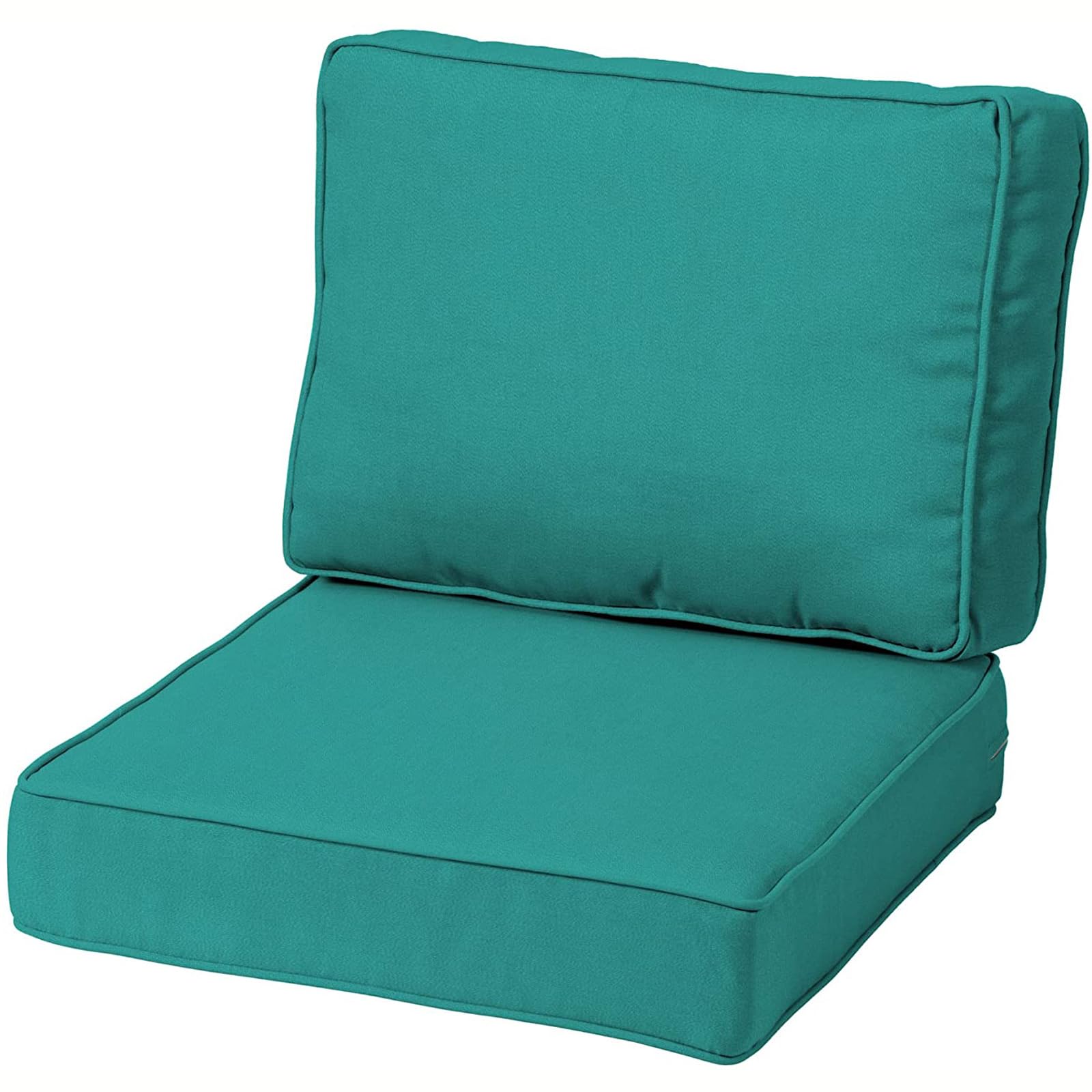 TENAGE Outdoor Chair Cushions,Waterproof Patio Furniture Back & Deep Seat Cushion Set with zipper and Anti-Slip Straps for Indoor Garden Camping 50 * 50cm sea​​blue