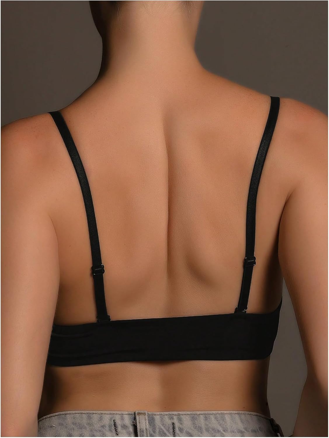 OYOANGLE Womens Wireless Seamless Deep V Demi Bra Sexy Front Closure Thin Seamless Bralette Light Shaping Bras - Image 3