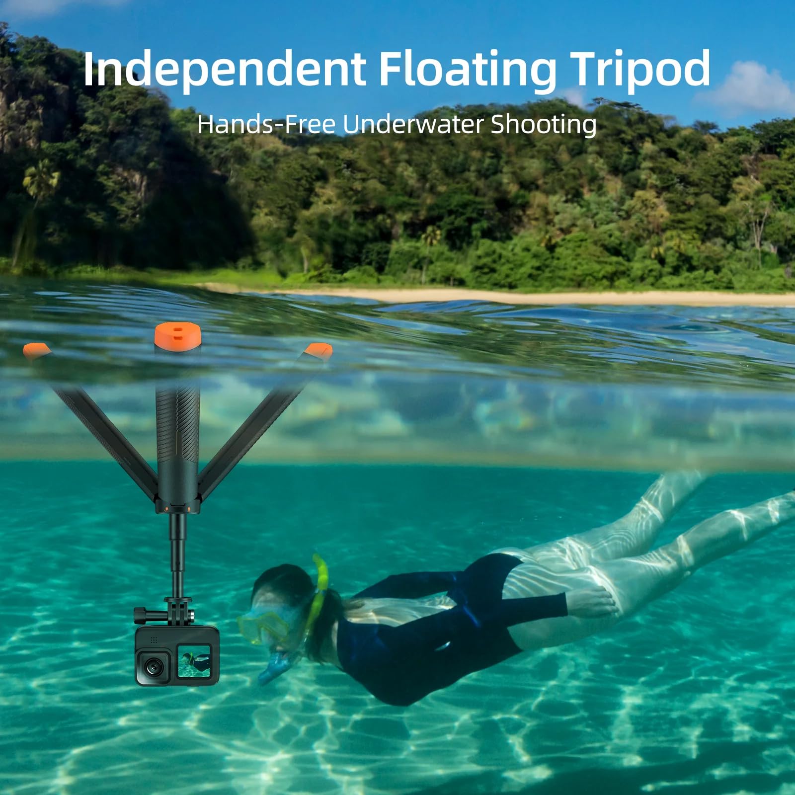 Impugnatura galleggiante galleggiante impermeabile per action camera GoPro altamente visibile per Akaso e Wolfgang Action Camera dispositivo di galleggiamento con impugnatura testurizzata