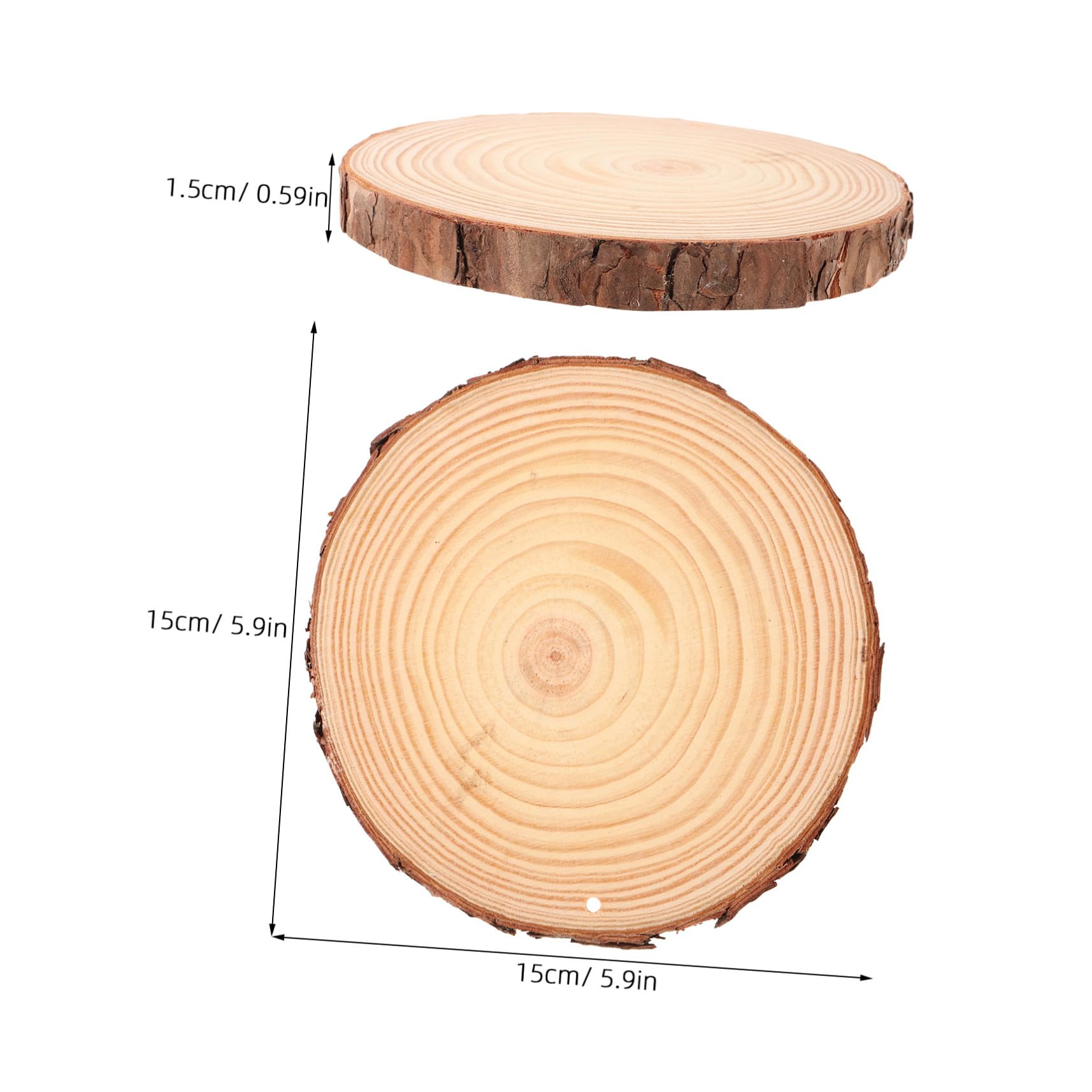 5 Stück Rustikale Holzscheiben Unbehandelte Baumscheiben mit Natürlicher Rinde für DIY Basteln Hochzeit Dekoration und Kreative Holzplättchen Gestaltung
