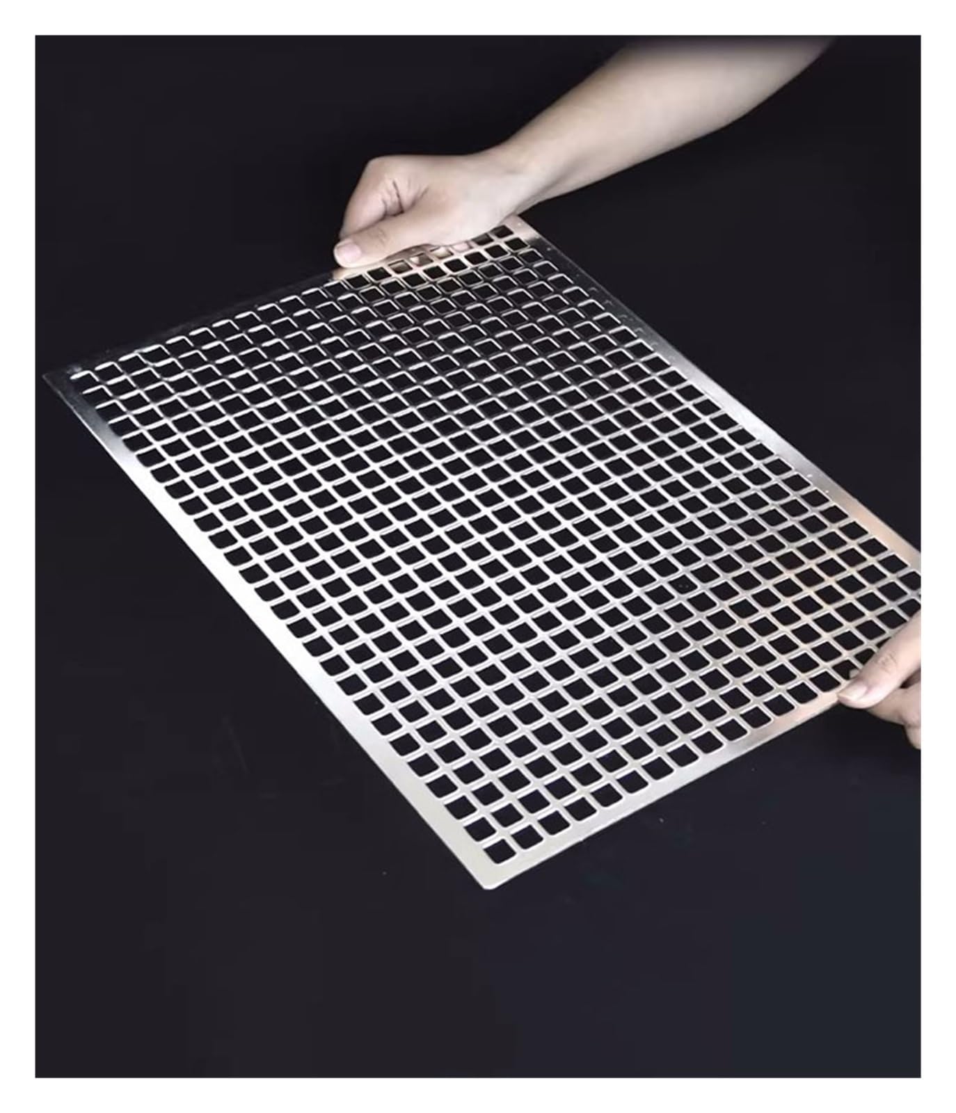 3 mm (0,12 Zoll) dickes Lochblech, 304-Edelstahl-Netzrahmen, Mehrzweckgestell for Schutz von Arbeitsplatten und Filtern beim Grillen(50x30cm/19.7x11.8in)