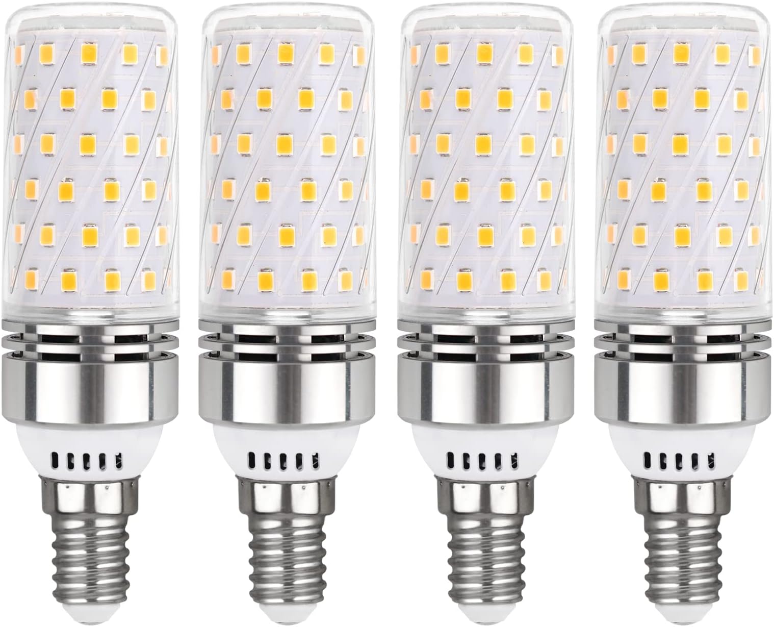 Akynite E14 LED Corn Light Bulb 12W Cool White 6000K, 1450LM, 360° Beam Angle, Equivalent to 100W E14 Halogen Bulbs, Small Edison Screw SES LED Corn Lamp, Not Dimmable, Pack of 4