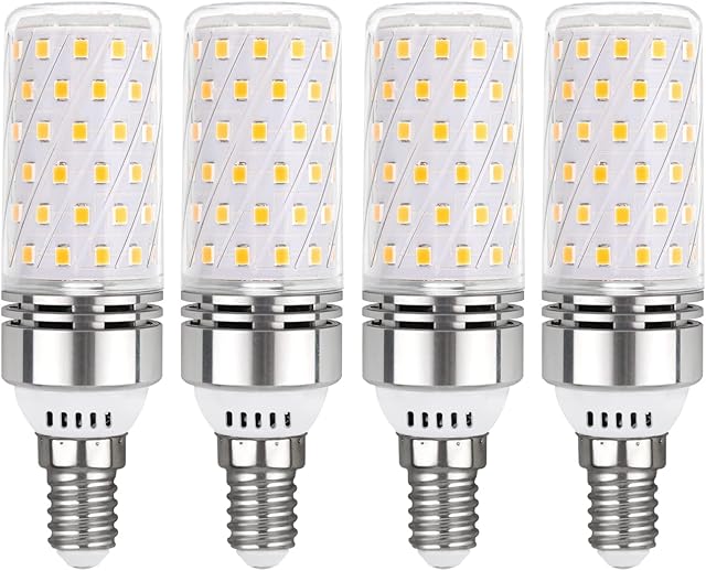 Akynite E14 LED Corn Light Bulb 12W Cool White 6000K, 1450LM, 360° Beam Angle, Equivalent to 100W E14 Halogen Bulbs, Small Edison Screw SES LED Corn Lamp, Not Dimmable, Pack of 4
