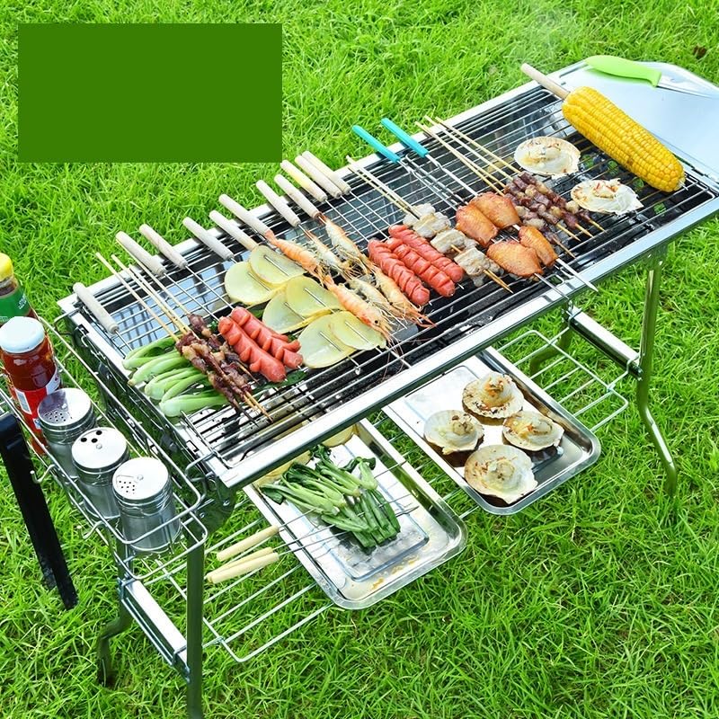 Grill węglowy Duży grill do smażenia i grillowania w gospodarstwie domowym Dwufunkcyjny grill do grillowania Składany grill na zewnątrz Grill Outdoorowy