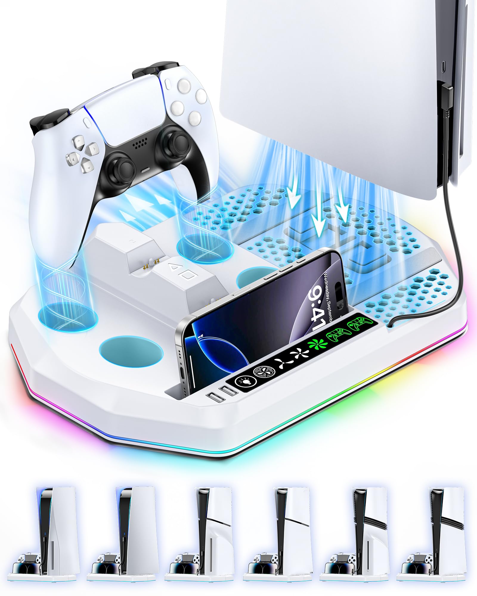 Amazon.co.jp: PS5 Pro/PS5 Slim/PS5対応 PS5 縦置き 冷却 スタンド 3