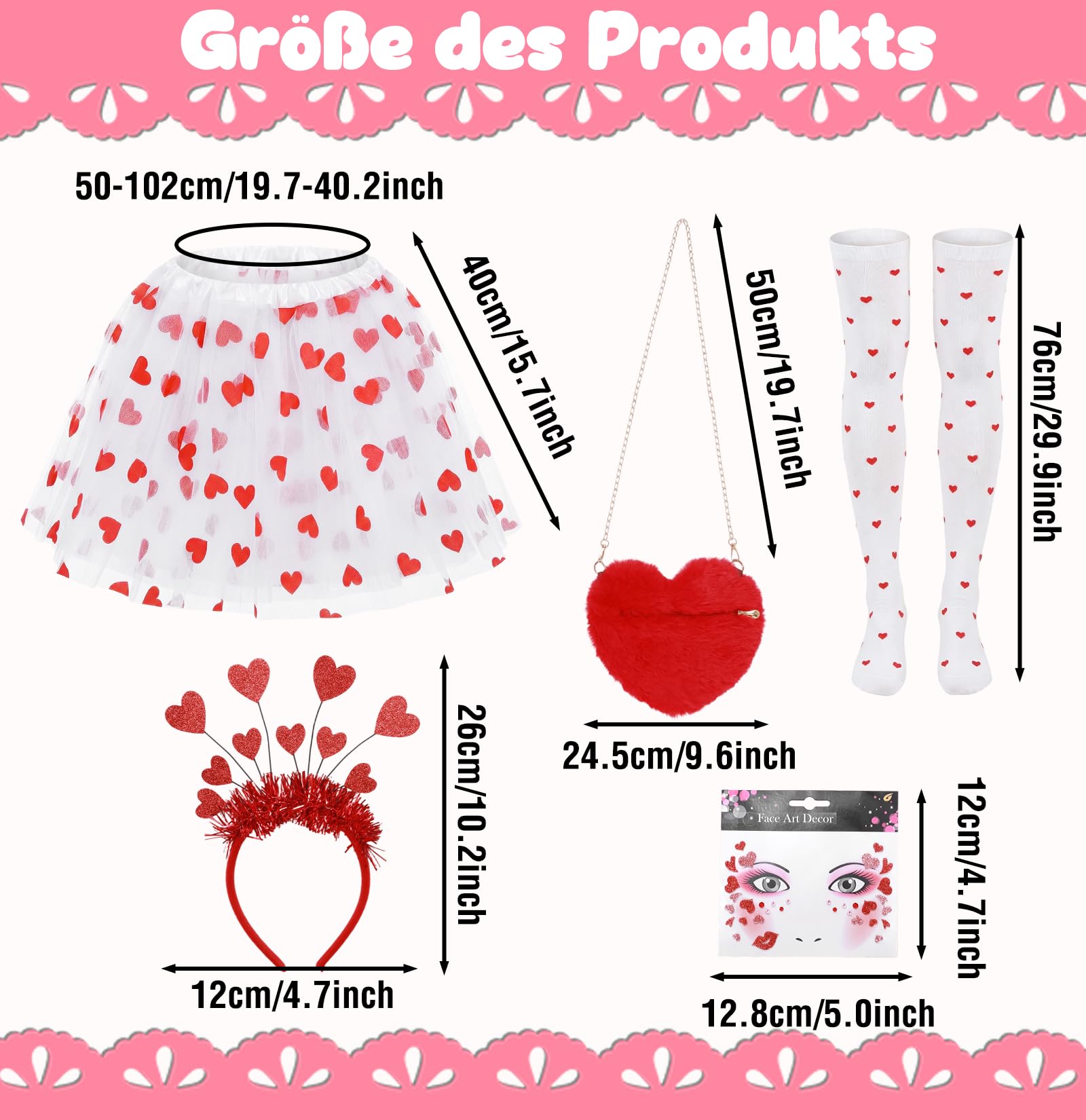 HarnyLoom 5 Pieces Heart Cupid Costume Set - Image 2