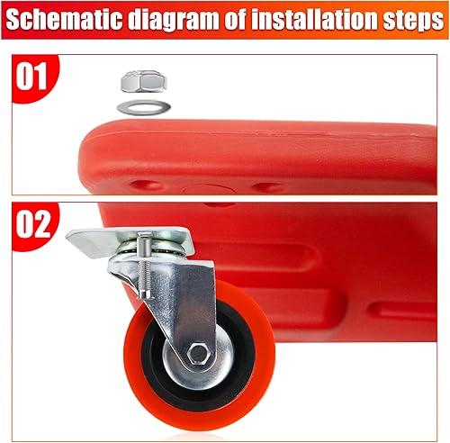 Miniatura 6 de BESTOOL - Enredadera mecánica resistente de 40 pulgadas con ruedas duraderas, diseño de perfil bajo, placa magnética para herramientas