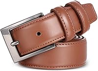 Vista 3 de Marinos Cinturón de vestir de cuero genuino para hombre con hebilla de un solo diente