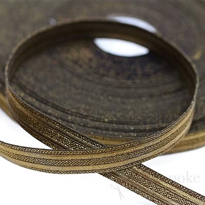 Knox Antique Brass Double Stripe Military Bullion Braid Trim: 5 Yards