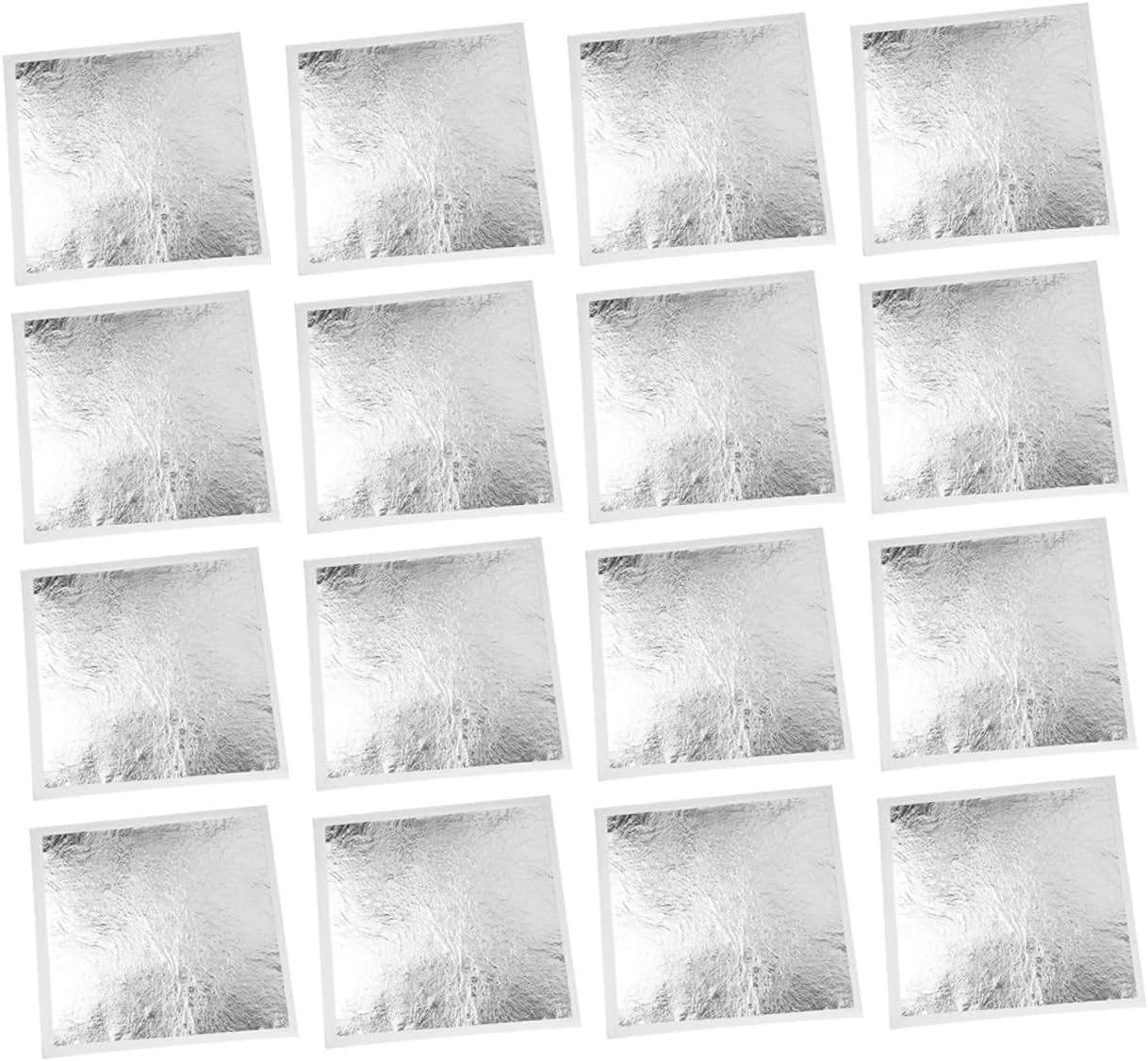 HOODANCOS 200pcs Silver Glitter Edible Foil Leaves for Art Silver Gilding Foil Crafting Decorations