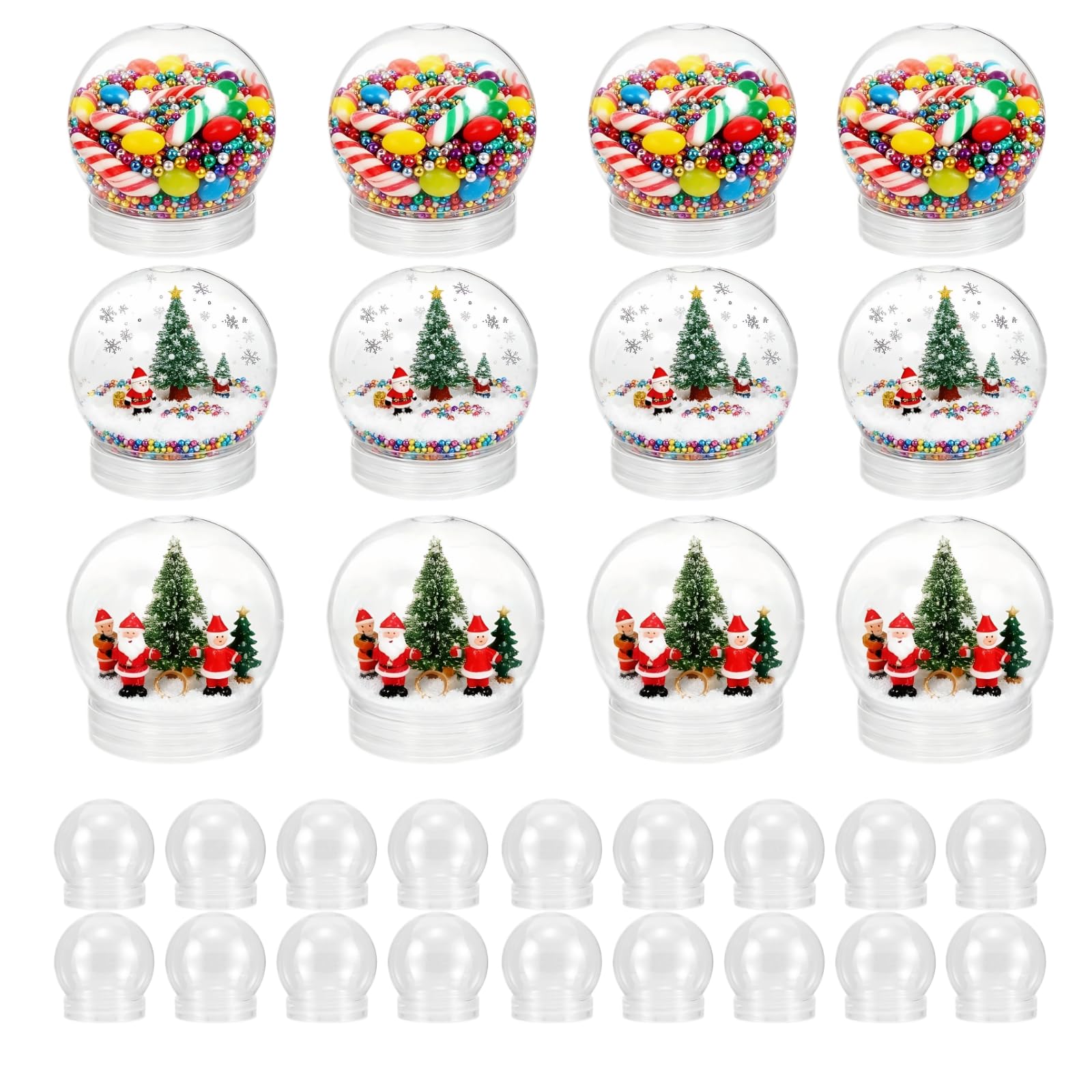 30 pz fai da te palla di neve globo a forma di palla puntelli fai da te palle di neve per ragazze globi d'acqua puntello mini globi di neve per adulti unico kit di palle di neve di Natale piccolo