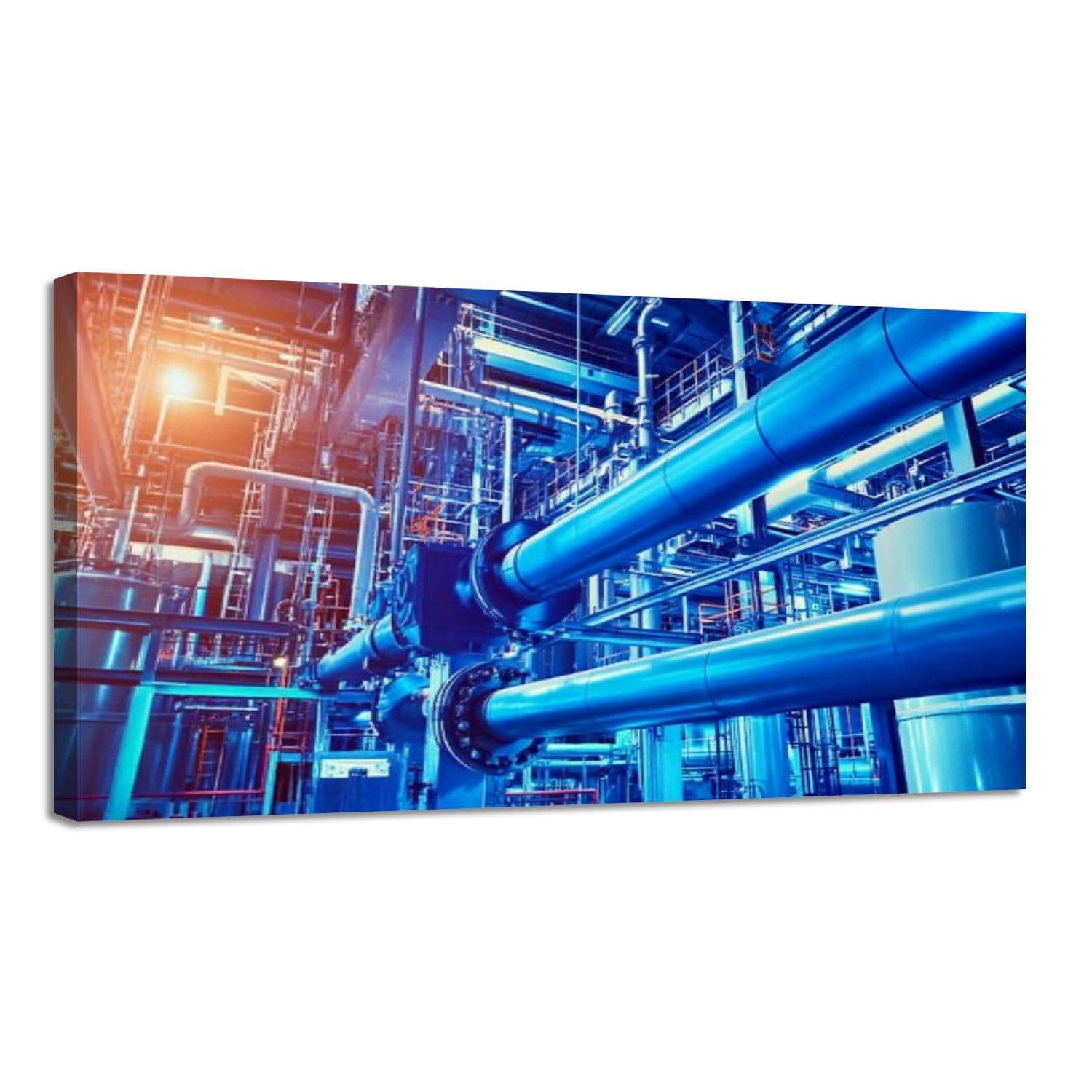 Large Canvas Wall Art Equipment cables piping as found inside modern industrial power plant Canvas Art Prints Pictures Wall Decor Living Room Wall