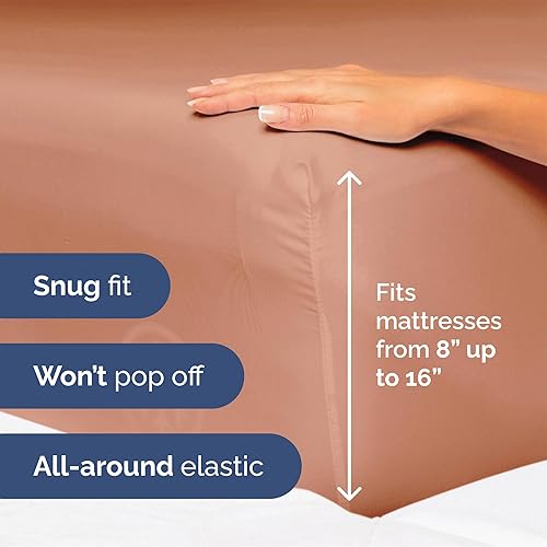 Vista 992 de Juego de sábanas de 4 piezas tamaño king, extrasuaves, transpirables y refrescantes con esquinas profundas, sábanas de fácil ajuste y sin arrugas