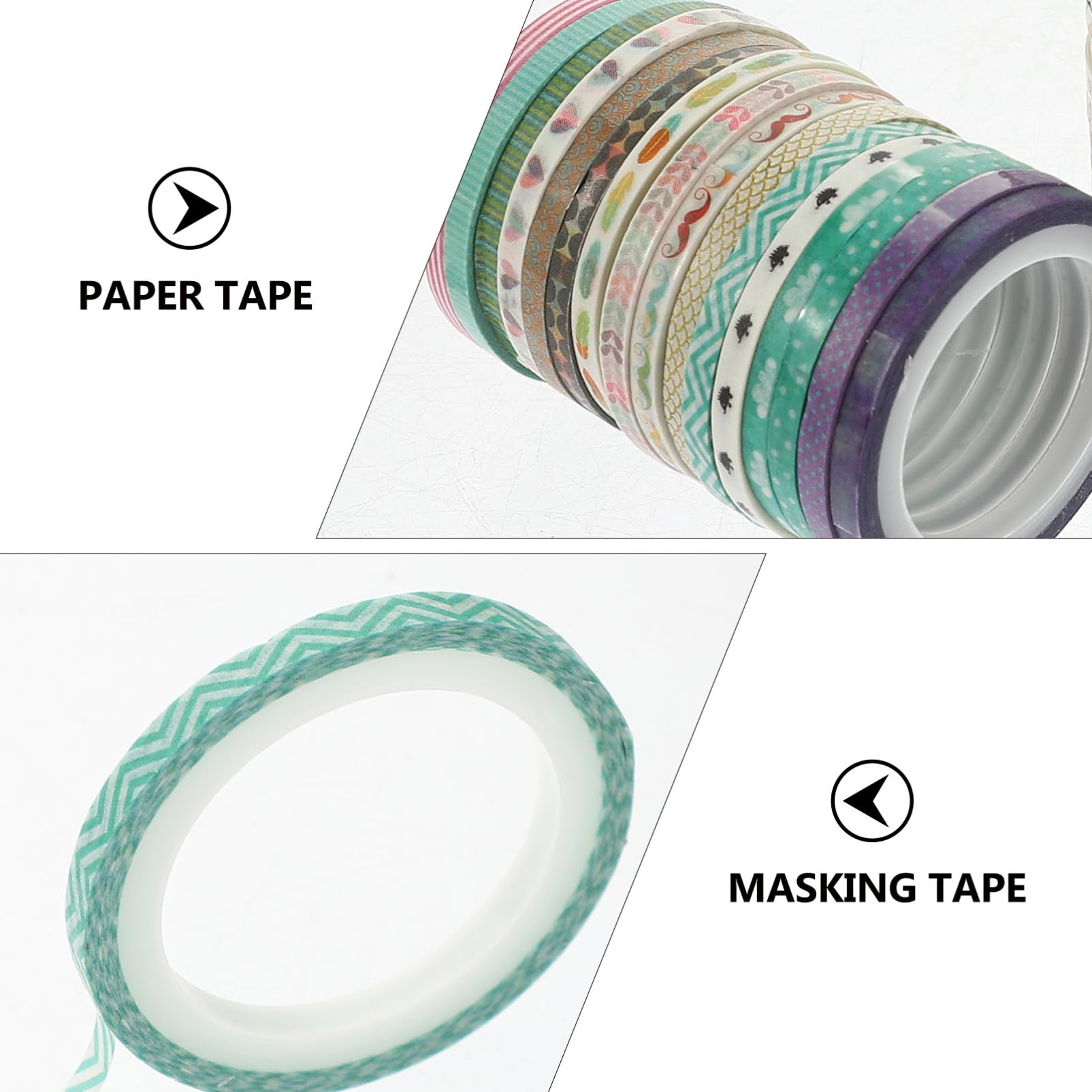 HOMSFOU 5 Sätze Selbstklebende Washi Tapes Dekorative Papierbänder Für Diy Bastelprojekte Scrapbooking Und Handwerksdekoration Pro Rolle 48 Rollen * 5