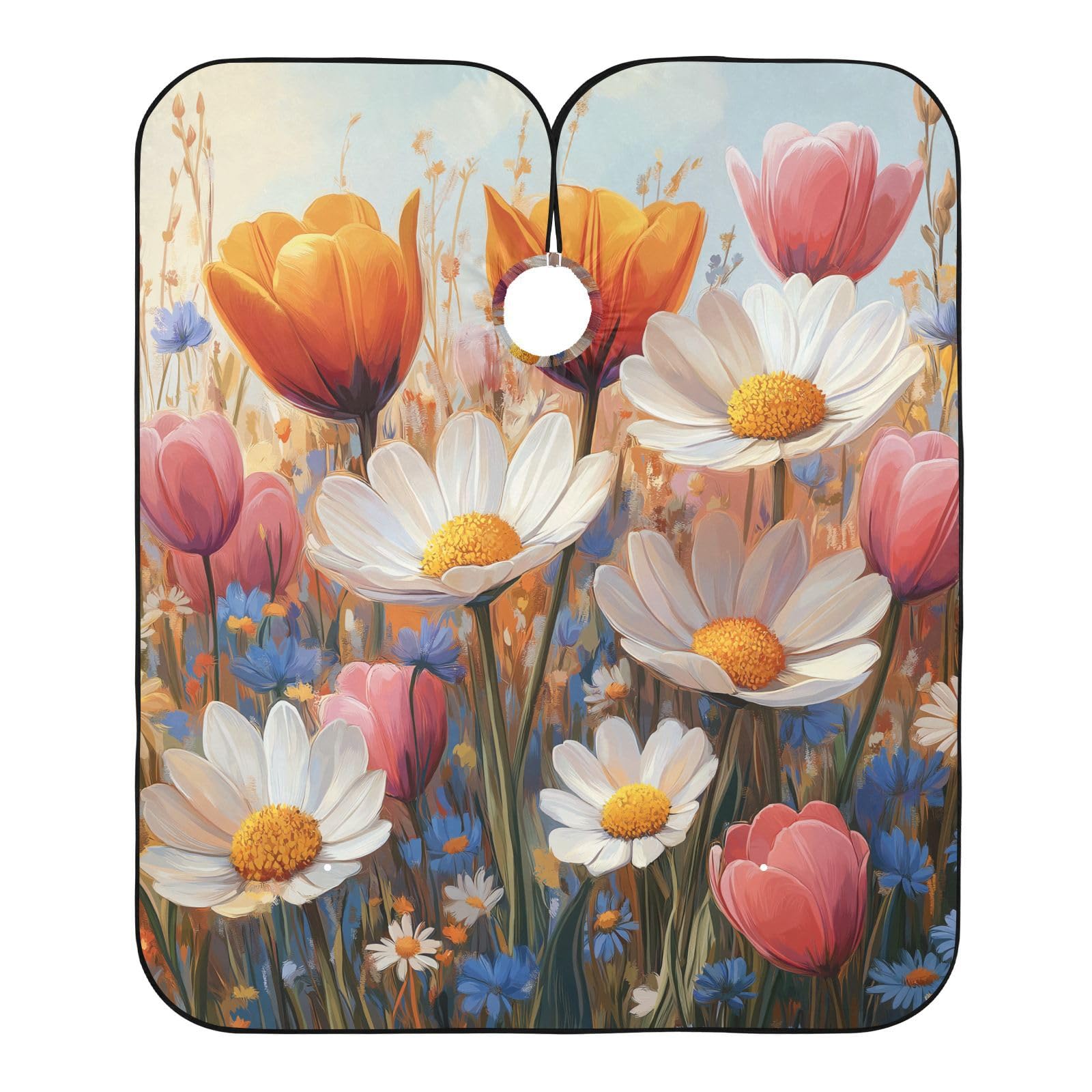 Hezely Spring Flowers Hair Dye Cape, Barber Cape for Adults,Waterproof Salon Cape,Waterproof Hairdressing Styling Hair Cutting, 65