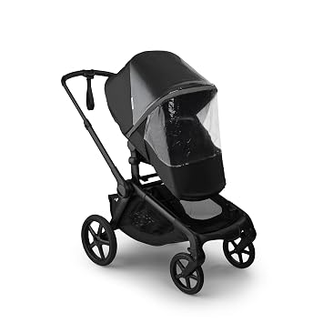 Bugaboo High Performance Rain Cover 180 Zipper Access, Transparent Window, Reflective Strip, PVC-Free Weather Shield for Bassinet & Seat, Fits Cameleon 3, Fox, Lynx & Kangaroo