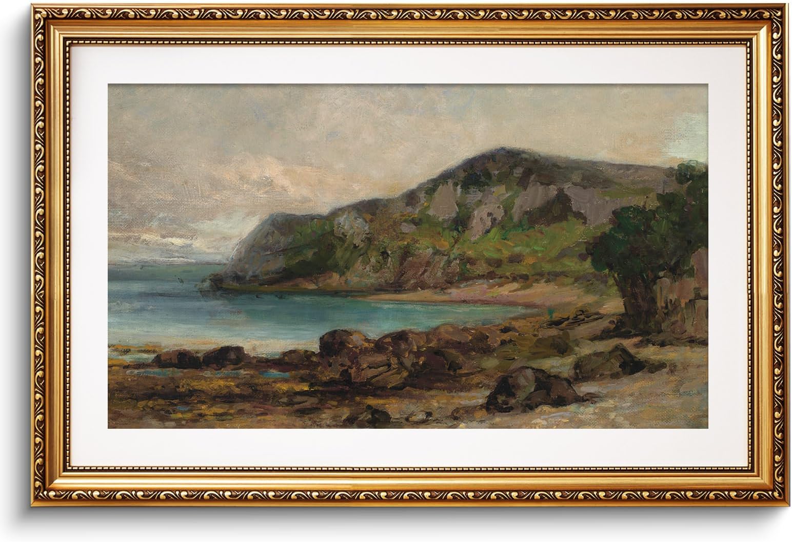 ARPEOTCY Vintage Gold Framed Large Wall Art, Nature Landscape Retro Paintings, Canvas Print Artwork with Antique Frame, Victorian Wall Picture Decor for Room Gallery Living Room, 20x30 inch