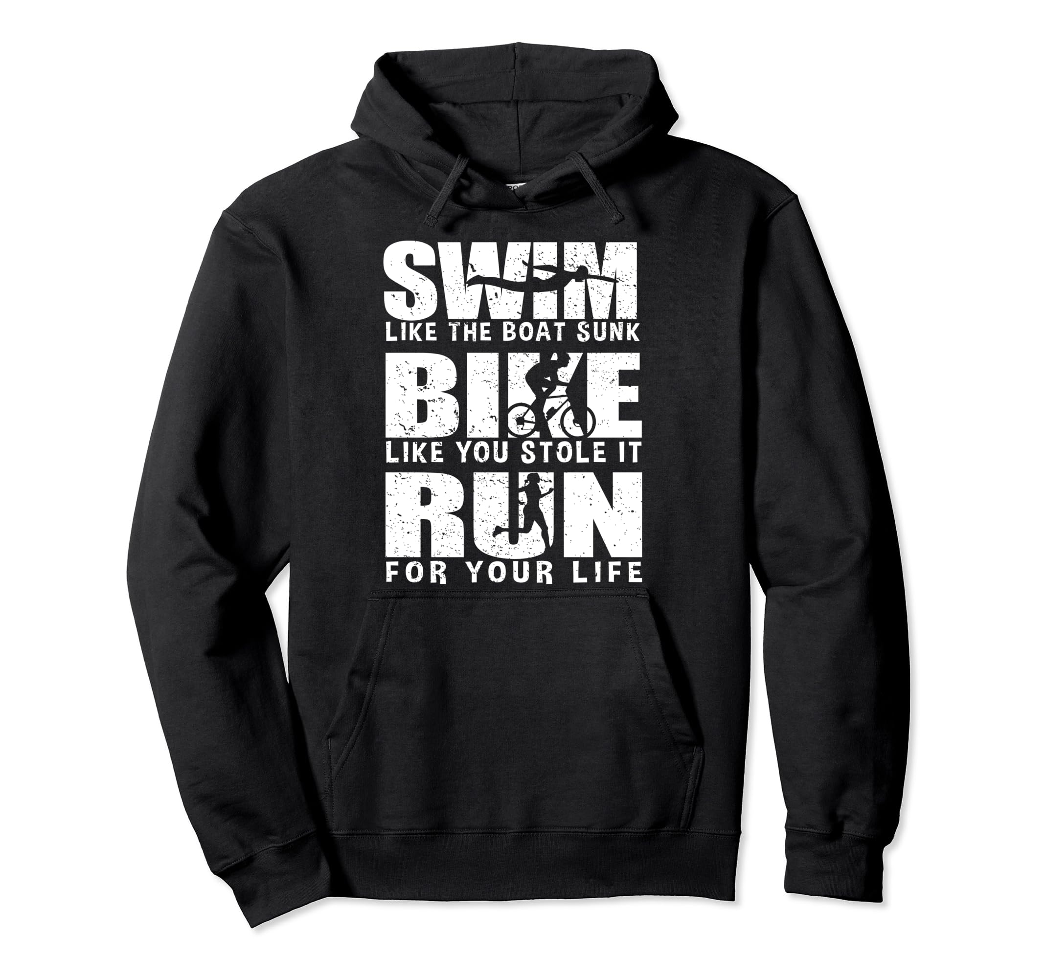 Triathlon - swim, bike, run Pullover Hoodie, Black