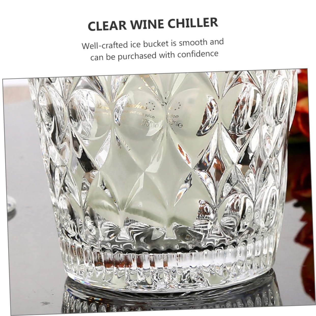 Glas Eiskübel mit Griffen Moderner Weinkühler für Party und Riegel