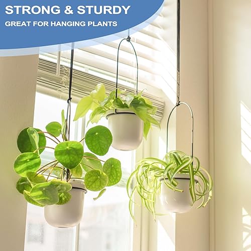 Miniatura 6 de ADIIL 10 ganchos en S para colgar con hebilla de seguridad, ganchos de metal resistente en forma de S para colgar plantas, utensilios de cocina,