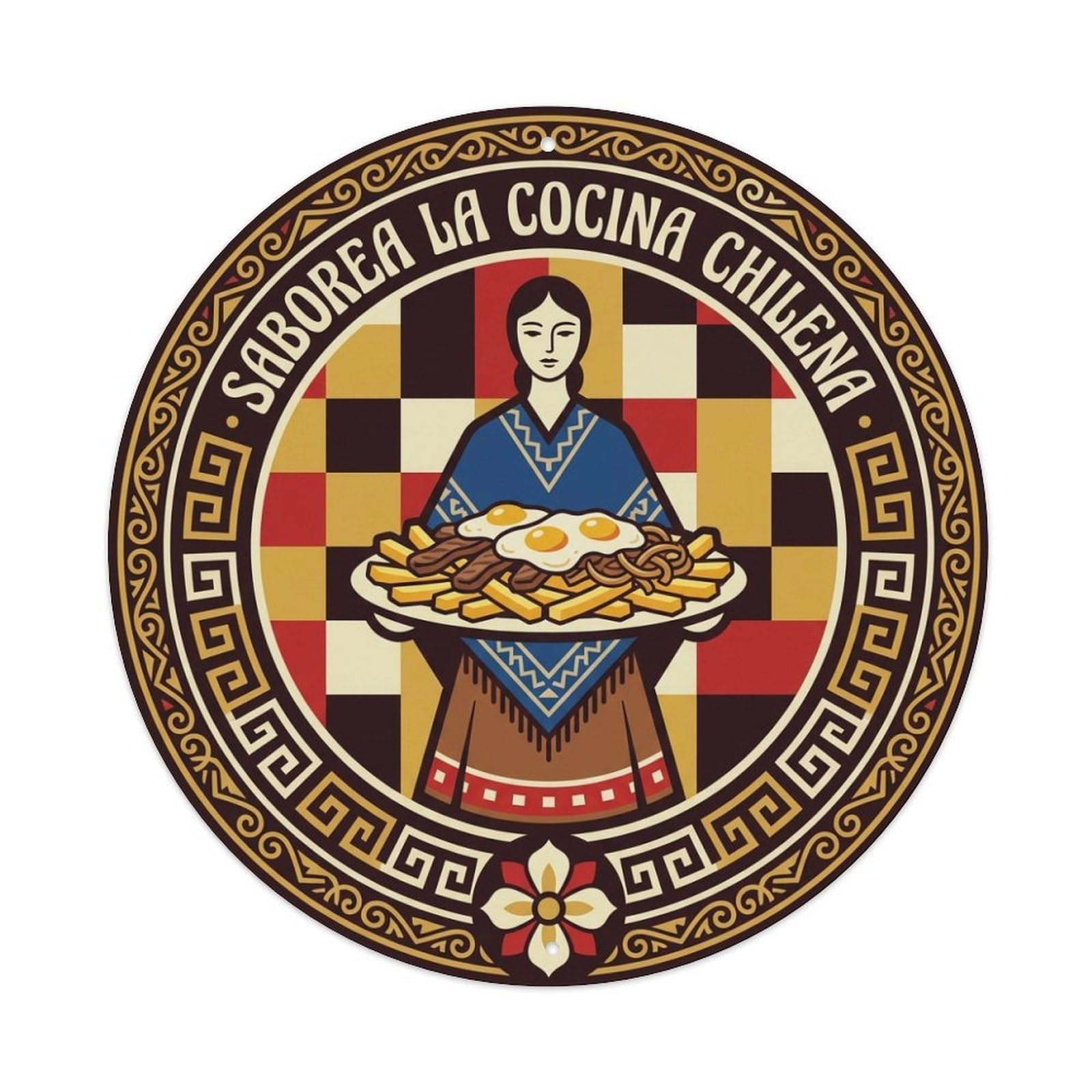 Chilean Cuisine Culinary Travel Food Chorrillana Metal Tin Sign