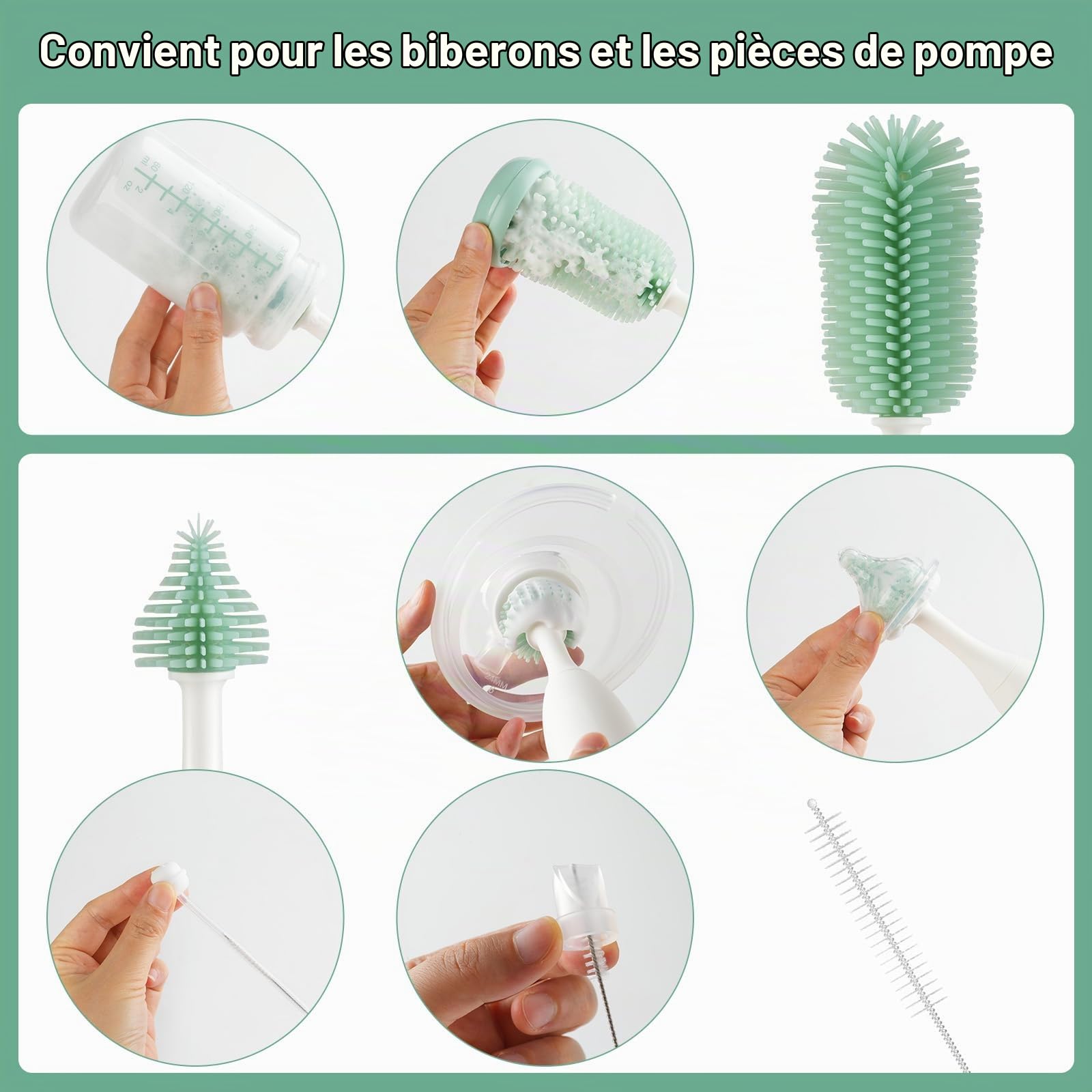 Momcozy LS005 Goupillon Biberon & Égouttoir Vertical pour Biberons