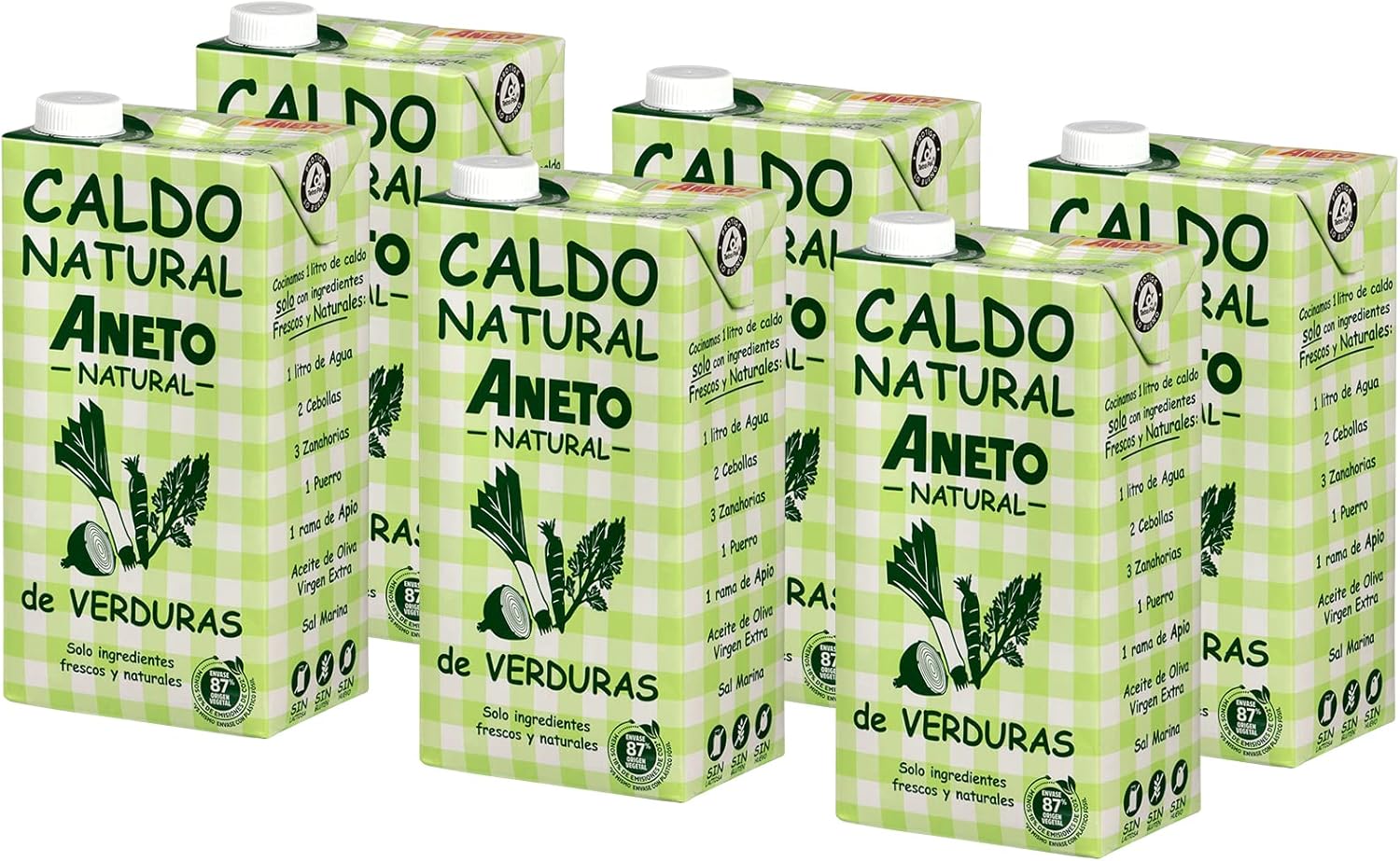 6 litros de caldo de verduras Aneto por 21,30€ en compra recurrente (con recompensa de 11,85€)