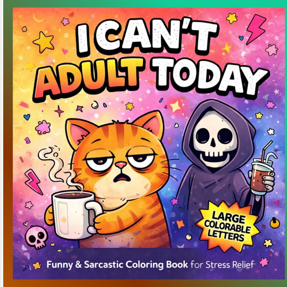 I CAN’T ADULT TODAY: Funny & Sarcastic Coloring Book for Stress Relief