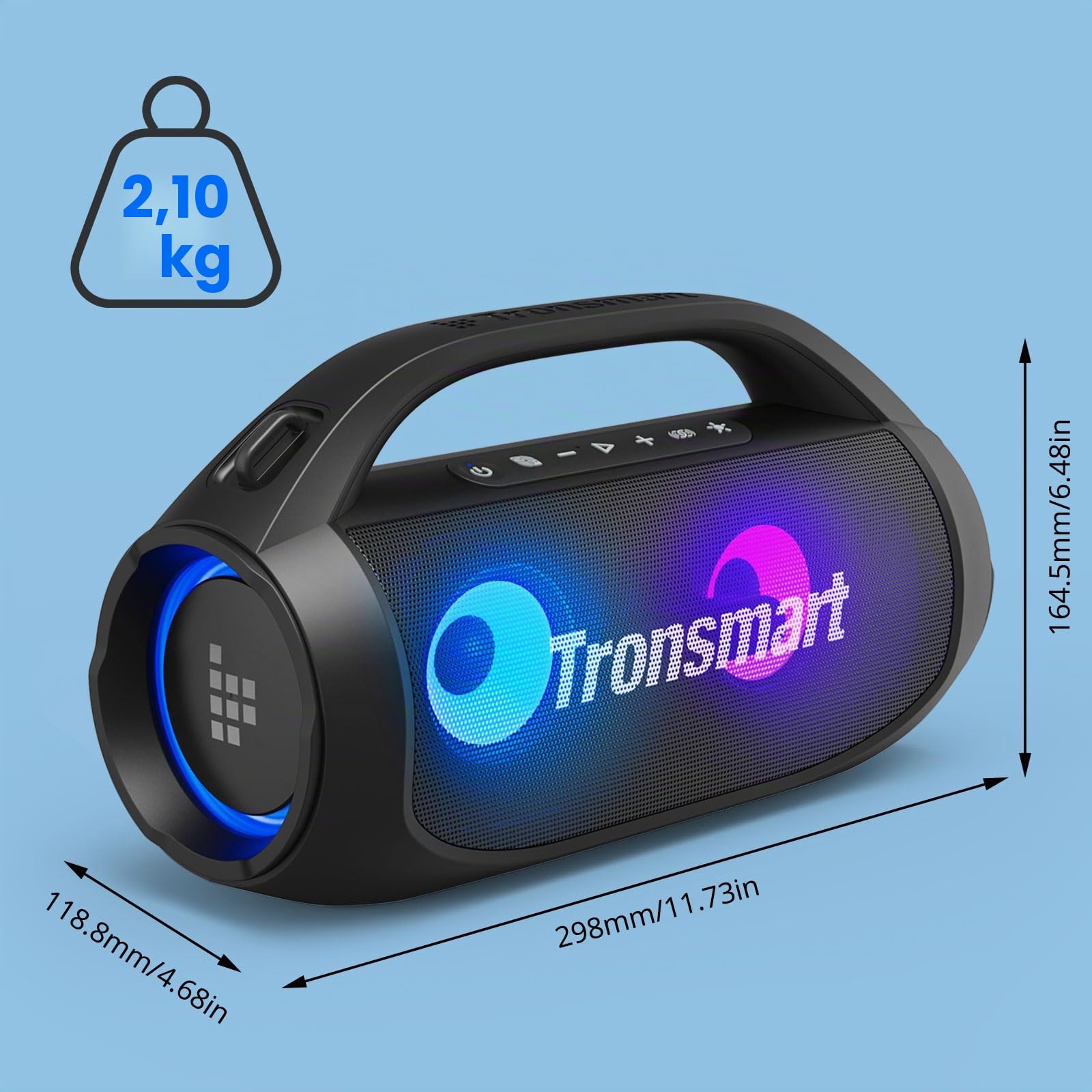 Tronsmart Bang SE Altoparlante Bluetooth con tracolla, altoparlante portatile da esterno 40 W, 24 ore di autonomia, Bluetooth 5.3, impermeabile IPX6, AUX, slot per schede micro SD, lettura USB,