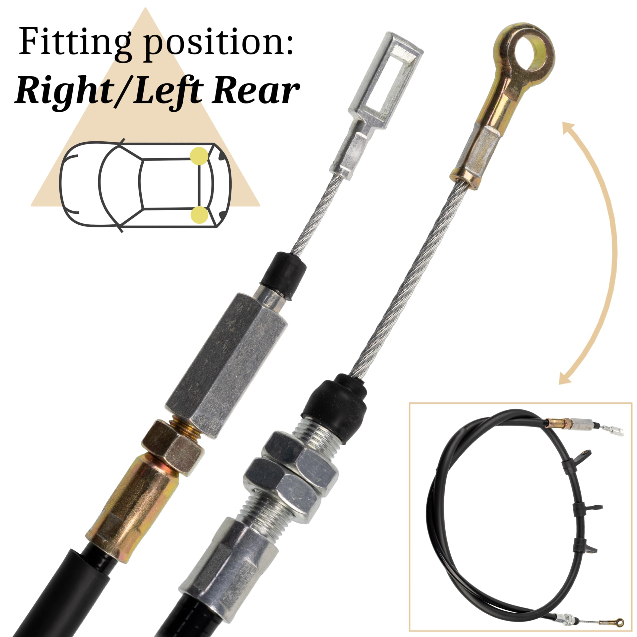 AERZETIX - C71176 - Cable de freno de mano - lado de montaje eje trasero - compatible con números OE 1341023080, 1359245080, 16 432 077 80, 4745 Z9, 4746 47