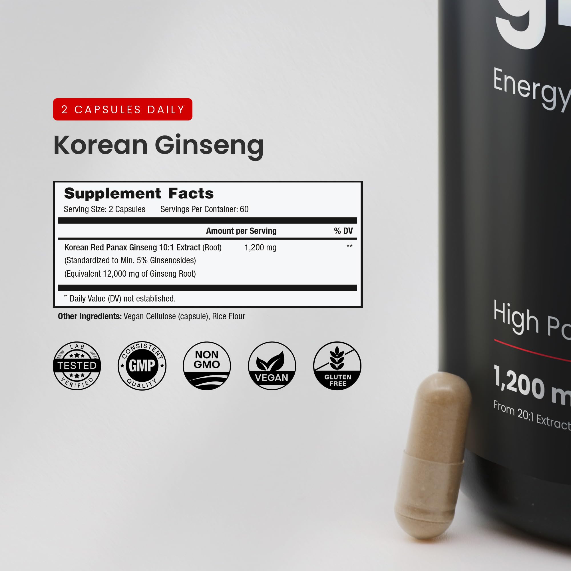 NutraChamps Korean Red Panax Ginseng Capsules | Ginseng Supplement for Men — Amazon image 4